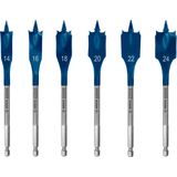 EXPERT Self Cut Speed Spade Drill Bit Set 14/16/18/2/22/24 mm 6-pc