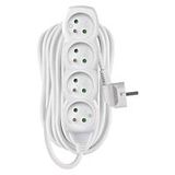 EMOS Extension cord 10m 4-socket white PVC 1.5mm2