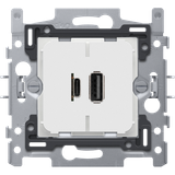 Dual smart USB-A and USB-C charger, base 60x71, claw fixing