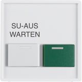 Central part with green presence button and white confirmation button, Berker Q.x, white, velvet