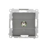 Single TV socket final, module, graphite mat