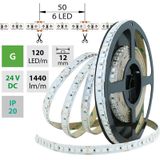 LED strip SMD5050 G, 120LED/m, 28,8W/m, 1440lm/m, IP20, DC 24V, 12mm, 50m
