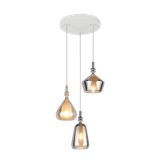 Aldea pendant 3-pc E14 amber/chrome plated