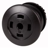 M22S-DRP-S-X Mushroom actuator, RMQ-Titan, Mushroom, maintained, Mushroom black, Without button plate, Bezel: black