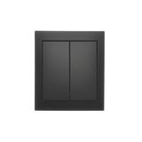Splash-proof two gang switch with indicator light, 10AX, black matt