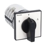Rotary cam switch 7GN series, star-delta motor starter switch 40A, for front mounting with black handle, front plate 65X65mm