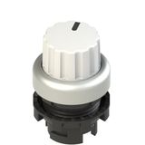 Knob selector, 2 positions white with marking