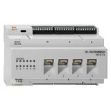 PoE REG switch, transmission rate 10/100/1000 Mbit/s, for 10 data devices, 8TE (1TE=18 mm), light gray (similar to RAL 7035)