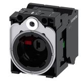 Holder for 3 modules, plastic/metal, 1 NO, 1 NC, LED module, blue, 24 V AC/DC