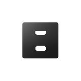 Cover for USB + HDMI (v1.4) socket, female, Graphite
