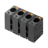 Printed circuit board terminals, 15.00 mm, Number of poles: 4, 180°, Solder pin length (l): 5 mm, black, PUSH IN without actuator, Clamping range, max. : 16 mm², Box