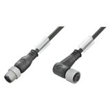 Sensor/actuator line, Connecting line, M12 / M12, Number of poles : 3, 0.6 m, pin, straight - socket, 90&deg;, Shielded: No, LED: No, Sheath material: PUR, Halogen: No