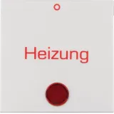 BER 16218999 Rocker switch with lens and red imprint "Heizung" and "0" S.1 polar white