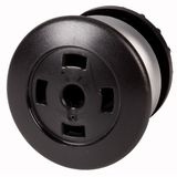 M22-DRP-S-X Mushroom actuator, RMQ-Titan, Mushroom, maintained, Mushroom black, Without button plate, Bezel: titanium