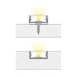 Attached aluminum profile PF 24x10 mm matte diffuser 2 m