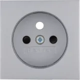 Central part for socket with earthing pin with touch protection, Berker S.1/B.x, alu, matt