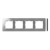 Quadruple frame, aluminum, black base