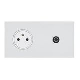 Art d'Arnould universe Epure 2P+E power socket and television socket - satin white