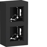 Enclosure incl. cover frame, double, tall, surface-mount, A.8, matte night black