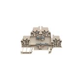 Feed-through terminal, Double-tier terminal, Tension-clamp connection, 2.5 mm², 500 V, 20 A, beige