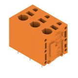 Printed circuit board terminals, 7.50 mm, Number of poles: 3, 180°, Solder pin length (l): 3.5 mm, tinned, orange, PUSH IN without actuator, Box