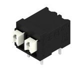 Printed circuit board terminals, 5.08 mm, Number of poles: 2, 90°, Solder pin length (l): 3.5 mm, black, PUSH IN with actuator, Clamping range, max. : 1.5 mm², Tube