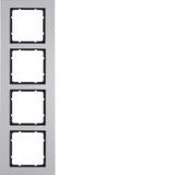 Frame 4gang, B.7, al./ant. matt, al. anodised