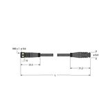 Actuator and Sensor Cable, PUR Extension Cable   PKG3M-0.6-PSG3S/TXL