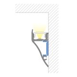 NT aluminum wall profile, 18x41 mm, White diffuser, complete, 1 m