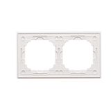 Quadruple frame, glass, silver pearl