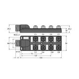 Passive Actuator/Sensor Box, M12 × 1 8-port, with M23 Connector for Supply Cable   TB-8M12-4P2-CS12H