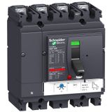 circuit breaker ComPact NSX100F, 36 kA at 415 VAC, TMD trip unit 32 A, 4 poles 3d
