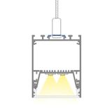 Hanging aluminum profile ZT, 55x70 mm, matt diffuser, complete, 2 m