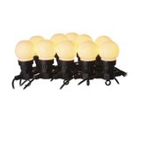 LED light chain – 10x milky party bulbs, 5 m, outdoor and indoor, warm white