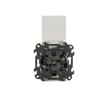 Single switch with backlight LED, (module), Simon 24, IP20/IP44, 10AX, champagne matt