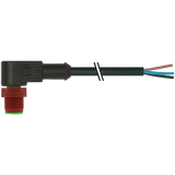 M12 male 90° C-cod. with cable PUR 3x0.75 bk UL/CSA+drag ch. 3m