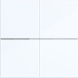 Push button cover, double, A.x/C.x, light white glossy