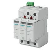Surge arrester, type 2, protective modules, plug-in, UC 750 V AC, 3-pole