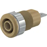 4 mm socket, flat plug connection, mounting Ø 12.2 mm, CAT III, brown, 49.7044-27