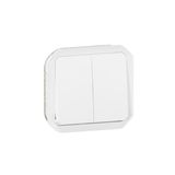 PLEXO 2 GANG 2-WAY SWITCH OR 2 GANG PUSH BUTTON - WHITE - MECHANISM