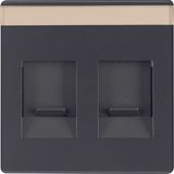 Centre plate 2 dust prot. sliders, lab. field, Q.1/Q.3, ant. velvety,