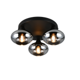 Divina ceiling lamp 3-pc E14 matt black/smoke