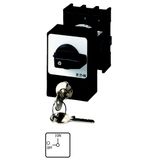 P1-25/E/SVA(A) ON-OFF switches, P1, 25 A, flush mounting, 3 pole, with black thumb grip and front plate, Cylinder lock SVA