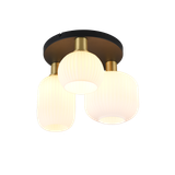 Diva ceiling lamp 3-pc E27 matt brass/white