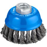 Cup Brush Knotted 75 mm Steel