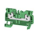 Feed-through terminal block, SNAP IN, green, 2.5 mm², 24 A, 800 V, Num