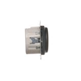 Computer socket RJ45 category 5e + telephone socket RJ12, light gray matt
