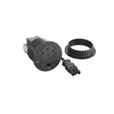 DISQ 80 1 SOCKET SCH + USB A+C + RJ45 CAT6 UTP BLACK WIELAND CORD 0,5M