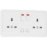 DOUBLE EARTH SOCKET (BRITISH TYPE) WHITE