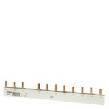 Pin busbar, 16 mm2 connection: 3-phase/+ 8x phase touch-safe for 1F, 4-pole + 8 CB,
